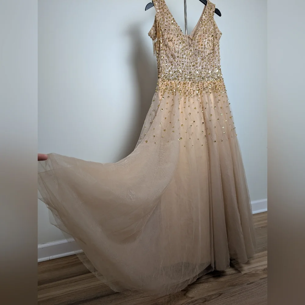 Sequin Embellished Evening Gown - Picture 12 of 13